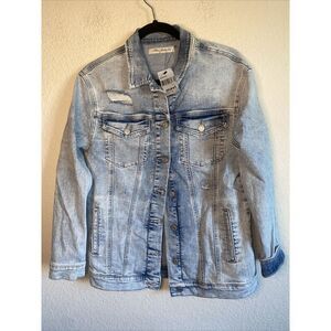 NEW MAVI jean jacket distress Women JILL punk rock y2k 90s grunge L western